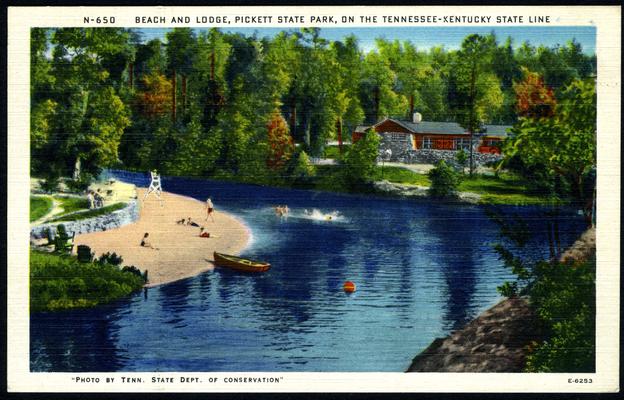 Beach And Lodge, Pickett State Park, On The Tennessee-Kentucky State Line