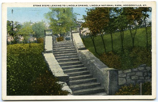Stone Steps Leading To Lincoln Spring, Lincoln National Park. (Printed verso reads: 