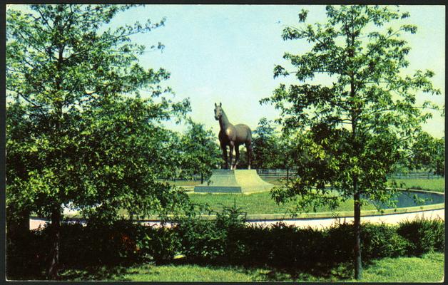 MAN O'WAR Statue, Faraway Farm, Lexington, Kentucky. [Horses]