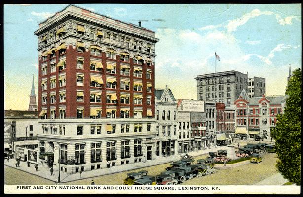 First And City National Bank And Court House Square. 2 copies