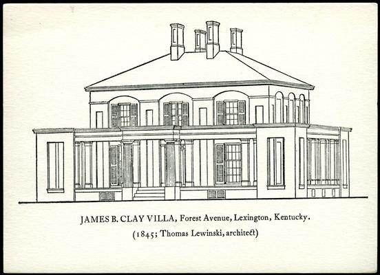 JAMES B. CLAY VILLA, Forest Avenue. (1845; Thomas Lewinski, architect) 2 copies