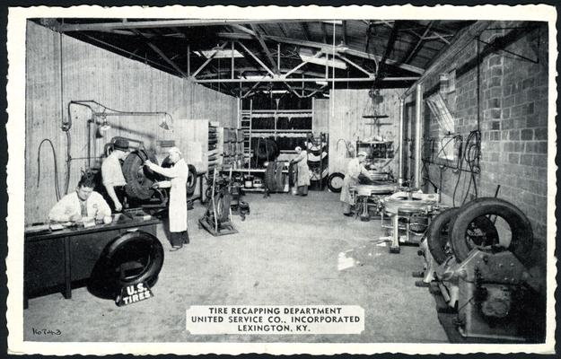 Tire Recapping Department, United Service Co., Incorporated, Lexington, KY. [Advertisment]