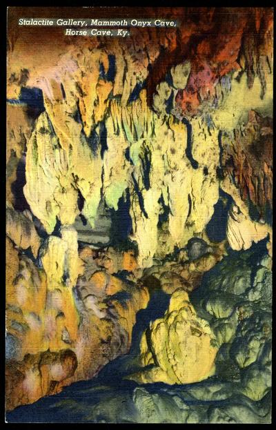 Stalactite Gallery, Mammoth Onyx Cave. (Printed verso reads: 