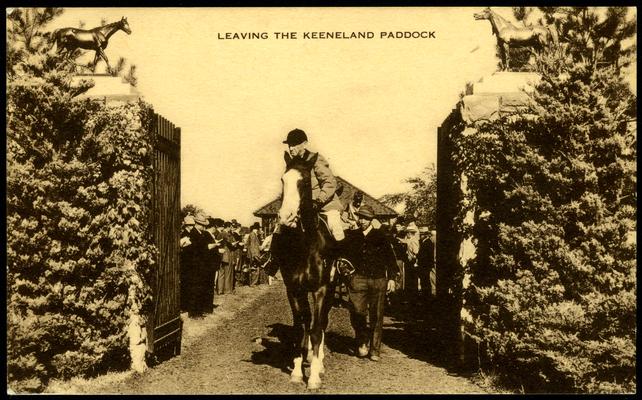 Leaving The Keeneland Paddock. (Printed verso reads: 