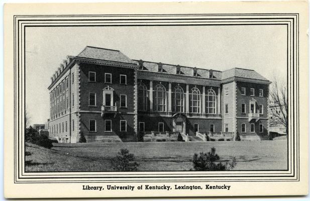 Library, University of Kentucky, Lexington, Kentucky. (Printed verso reads: 