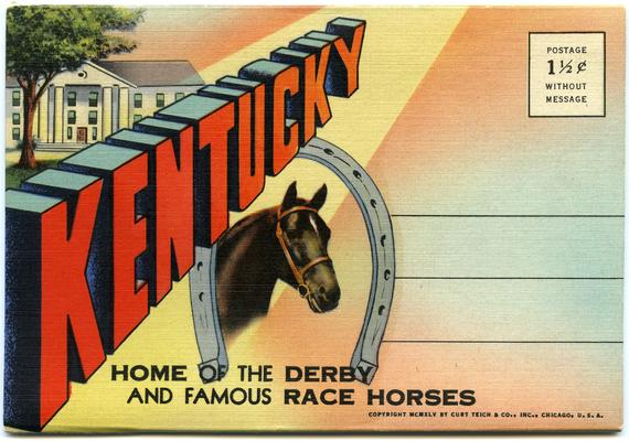 KENTUCKY. Home Of The Derby And Famous Race Horses. [Souvenir Folder Containing 16 Images]