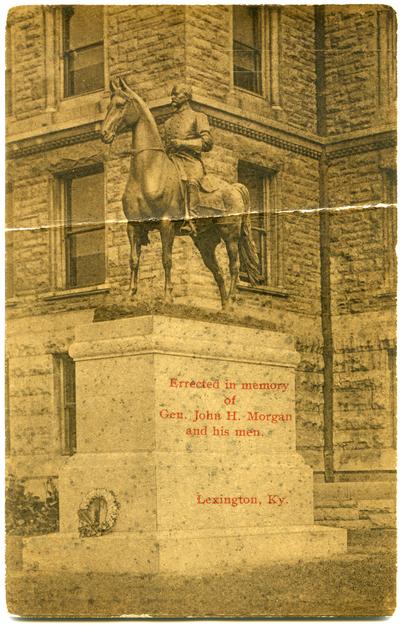 Erected in memory of Gen. John H. Morgan and his men. [Damaged by Crease.]