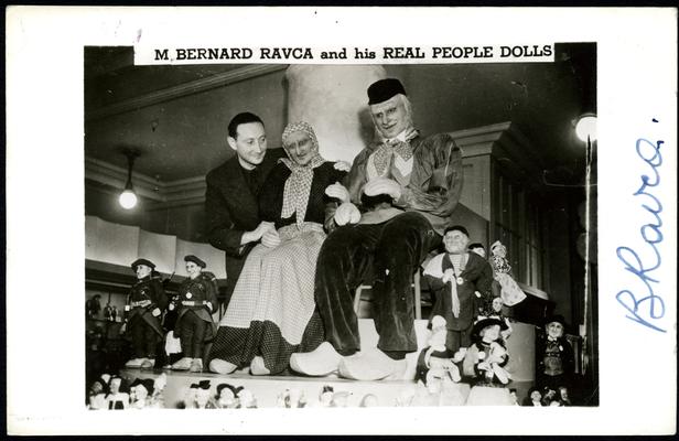 M. Bernard Ravca and his Real People Dolls. [Handwritten Note On Verso Reads: 