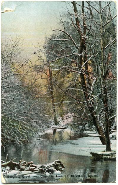 Beargrass Creek, near Cherokee Park. [Winter Scene.]