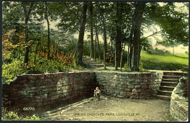 Spring in Cherokee Park. 3 copies