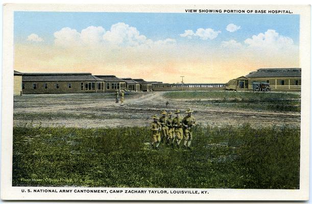 U.S. National Army Cantonment, Camp Zachary Taylor. View Showing Portion Of Base Hospital. 2 copies