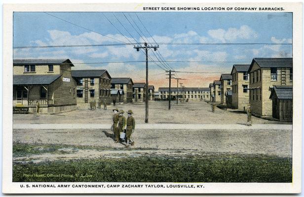 U.S. National Army Cantonment, Camp Zachary Taylor. Street Scene Showing Location Of Company Barracks