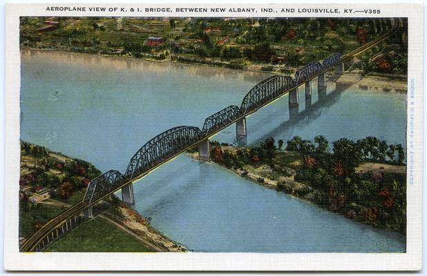 Aeroplane View Of K. & I. Bridge, Between New Albany, Ind., And Louisville, KY