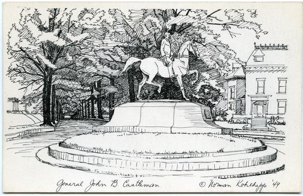 General John B. Castleman. [Drawing of Statue]