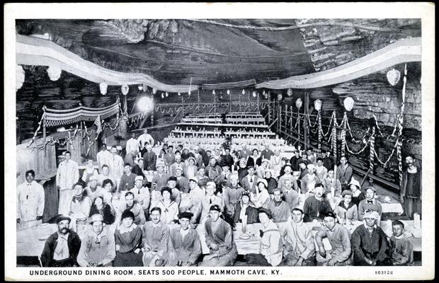A Banquet Scene in Mammoth Cave - 1915. 2 copies