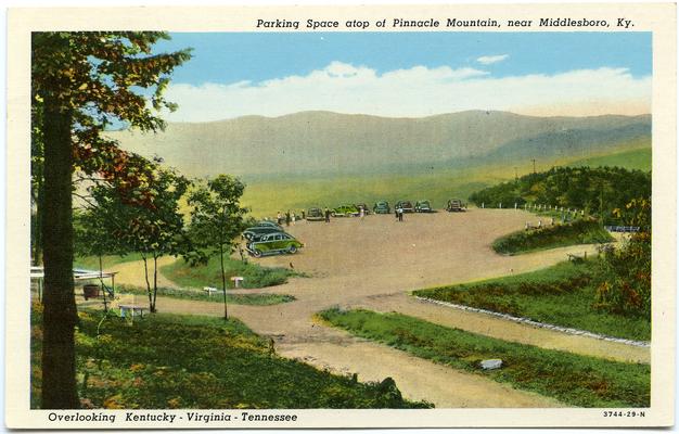Parking Space atop of Pinnacle Mountain, near Middlesboro, Ky., Overlooking Kentucky - Virginia - Tennessee