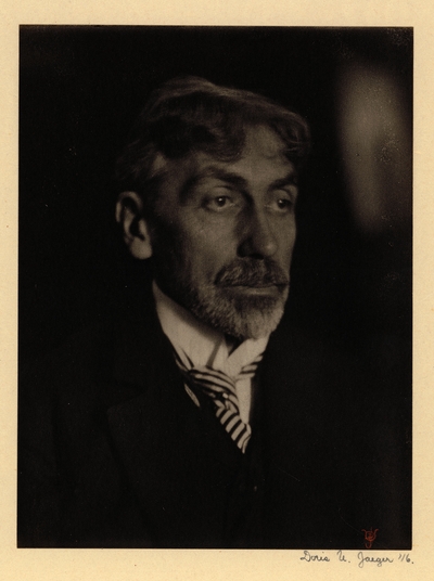 Charles R. Lamb;  Head shot of bearded man with mustache, in suit and striped tie