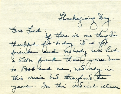 Note from Dorothy [?] to Fred W. Rankin, M.D
