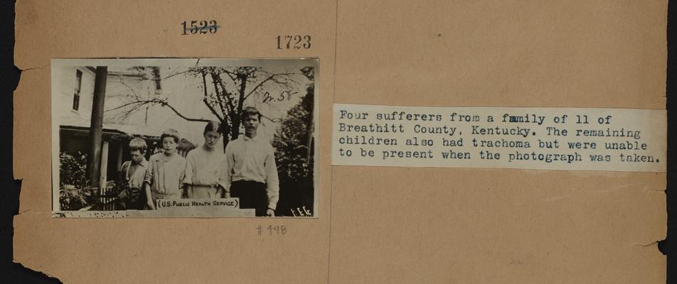Four sufferers from a family of ill of Breathitt County, Kentucky. The remaining children also had trachoma but were unable to be present when the photograph was taken