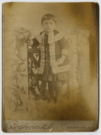 Julius, the son of Madam Carpenter, who was our teacher of Frenc, and with this child lived in our home (on West Main Street). I was then about 10 years old. -Linda Neville