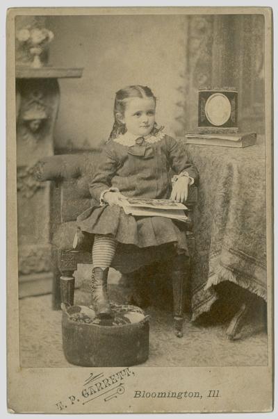 Female, unknown- portrait taken at Garrett studio in Bloomington, IL