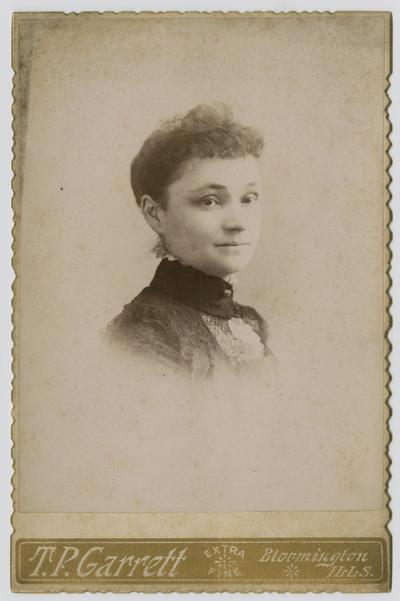 Female, unknown- portrait taken at T.P. Garrett studio in Bloomington, Illinois