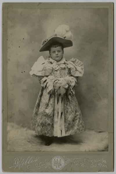 Female, unknown- portrait taken at Willis Studio in Miford, Massachusetts