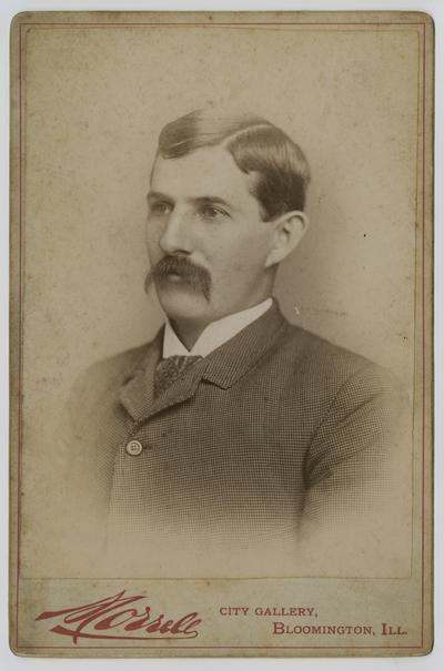 Male, unknown- portrait taken at Morrell studio in Bloomington, Illinois