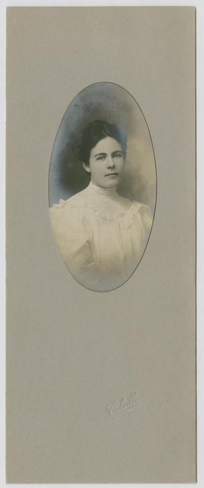 Female, unknown- portrait taken at Cobrille studio in Topeka, KansaS