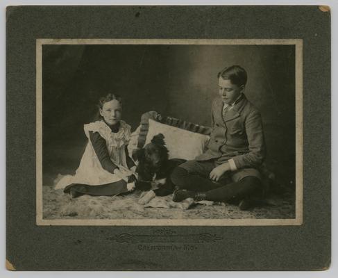 Probably two of the Wilkes children, portrait taken at the Short studio in California, Missouri