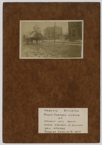 Lexington, Kentuck- Masonic Building, Northeastern corner of Walnut and Short where Center C. Church now stands. Taken by Charles N. Lyle