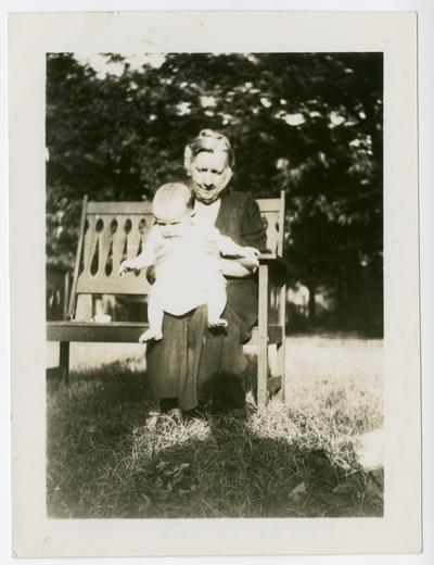 Baby David Devary and Linda Neville, Aug. 25, 1936, in the yard of the Neville Home, 722 West Main St., Lexington, KY