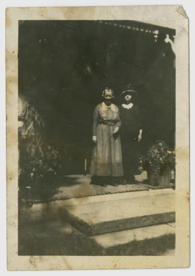 Linda Neville, left, Mrs. Cora Wilson Stweart, right, at Morehead, KY