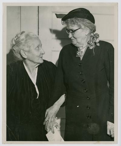 Linda Neville and Mrs. A Prewitt Payne (Jean) in the Y.W.C.A Building