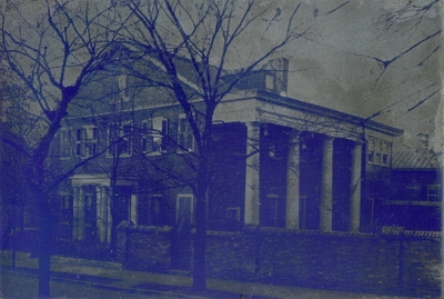 Newspaper photographic cutting plate of the exterior of the bullock house at 200 Market Street, Lexington, Kentucky. Cutting Plate 4x6