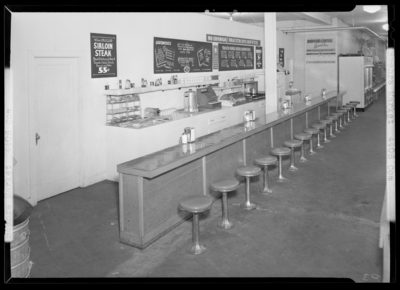 Baehr’s Giant Market (508-514 West Main); interior, soda and                             sandwich counter