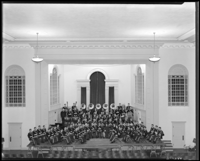 University of Kentucky Band; Concert & Marching (1940                             Kentuckian) (University of Kentucky); band members on stage