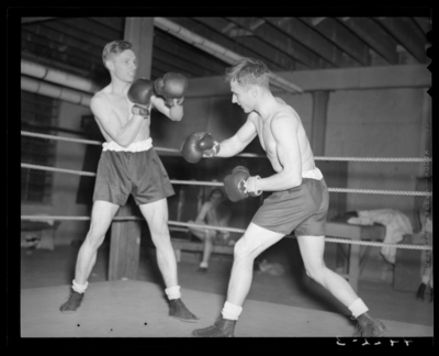Boxing Team; two boxers sparring