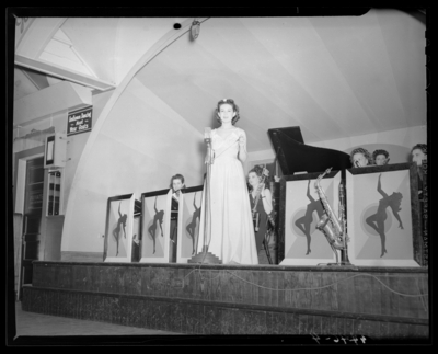Herb Cook’s Orchestra; Betty Coed and the Debs; Joyland Club,                             interior, members performing on stage