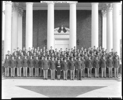 Pershing Rifles, (1940 Kentuckian) (University of Kentucky);                             exterior, group portrait in front of a building