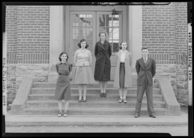 Debating Team, North Middletown School; club members, group                             portrait in front of building
