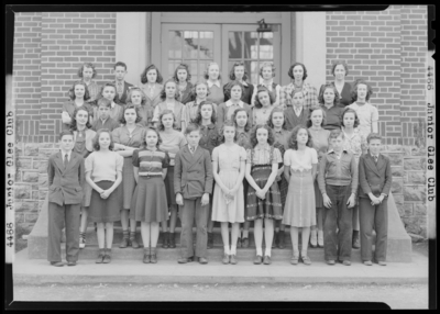 Junior Glee Club, North Middletown School; club members, group                             portrait in front of building