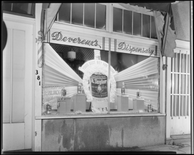 Devereux's Dispensary (Liquor), 379 Rose Street; window                             display for K. Taylor Whisky