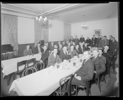 Naico Bowling League Banquet; interior of the Drake Hotel Banquet                             Hall, men sitting at banquet tables