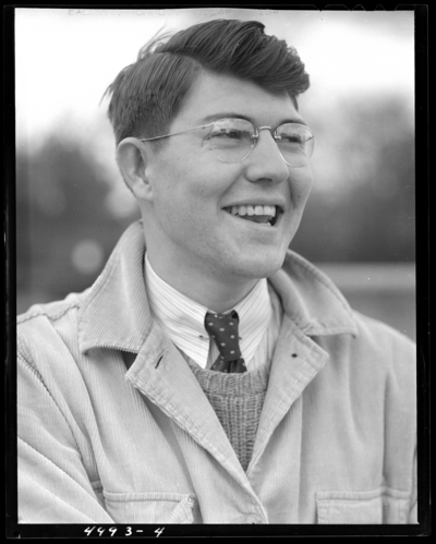 Unidentified individual, (1941 Kentuckian) (University of                             Kentucky); close-up portrait of head and shoulders