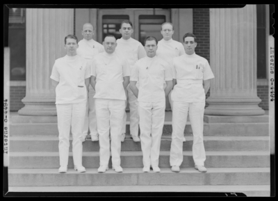 Interns; St. Joseph's Hospital, 544 West Second (2nd)                             Street; group portrait of the interns standing on the steps to St.                             Joseph's Hospital