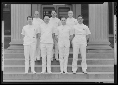 Interns; St. Joseph's Hospital, 544 West Second (2nd)                             Street; group portrait of the interns standing on the steps to St.                             Joseph's Hospital