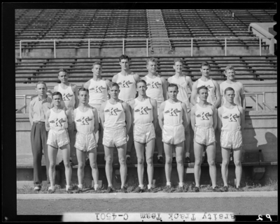 Varsity Track Team, (1941 Kentuckian) (University of Kentucky);                             team group portrait