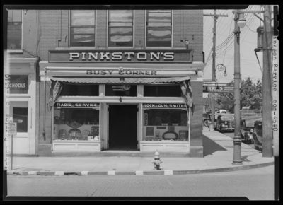 Pinkston's Service (radio service, lock & gun                             smiths), 131 North Broadway; exterior of building