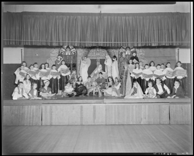 Ashland School (195 North Ashland Avenue); Christmas Pageant;                             children on stage in costume